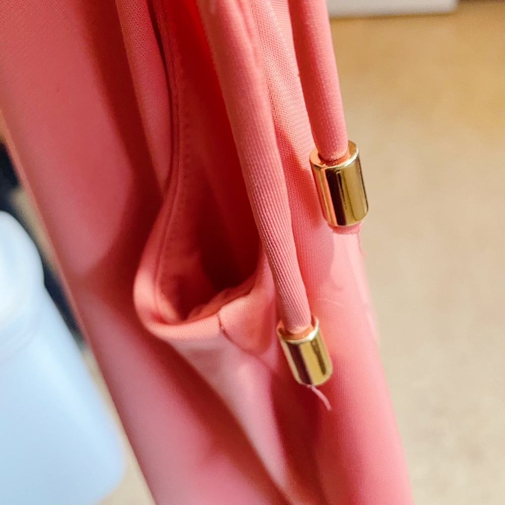 Salmon - pink off shoulder fancy dress (brand: international concepts) - Picture 3 of 3